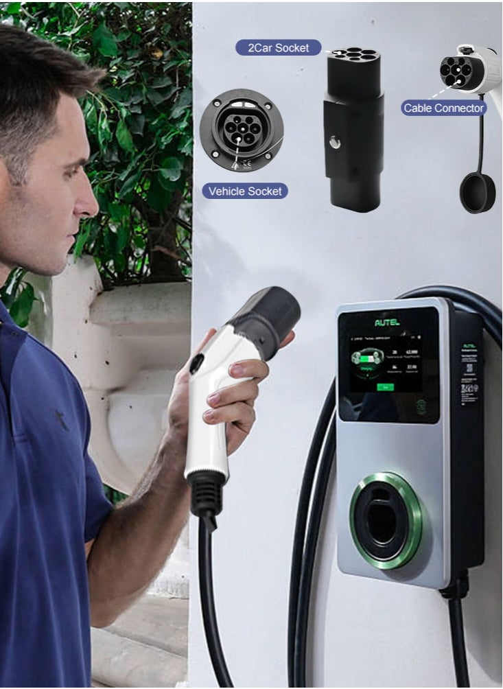 Perfii - Electric Vehicle EV Charging Cable Adapter Type 2 to Type 1, Socket Charging Adapter for BYD and VW ID - Image 1