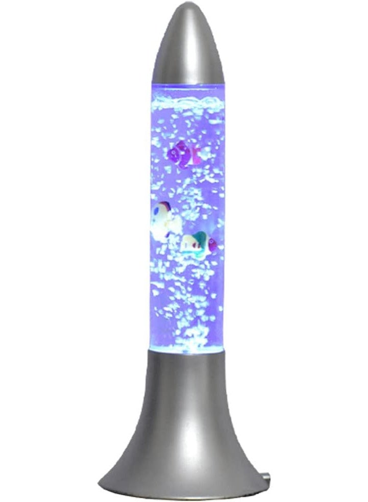 MUNTAQI Rocket Bubble Tube Lamp – Color Changing LED Sensory Fish Lamp, Glass Aqua Bubble Aquarium Light with Floating Fish, Calming Mood Light for Kids Adults Anxiety, Autism Room Decor - Image 1