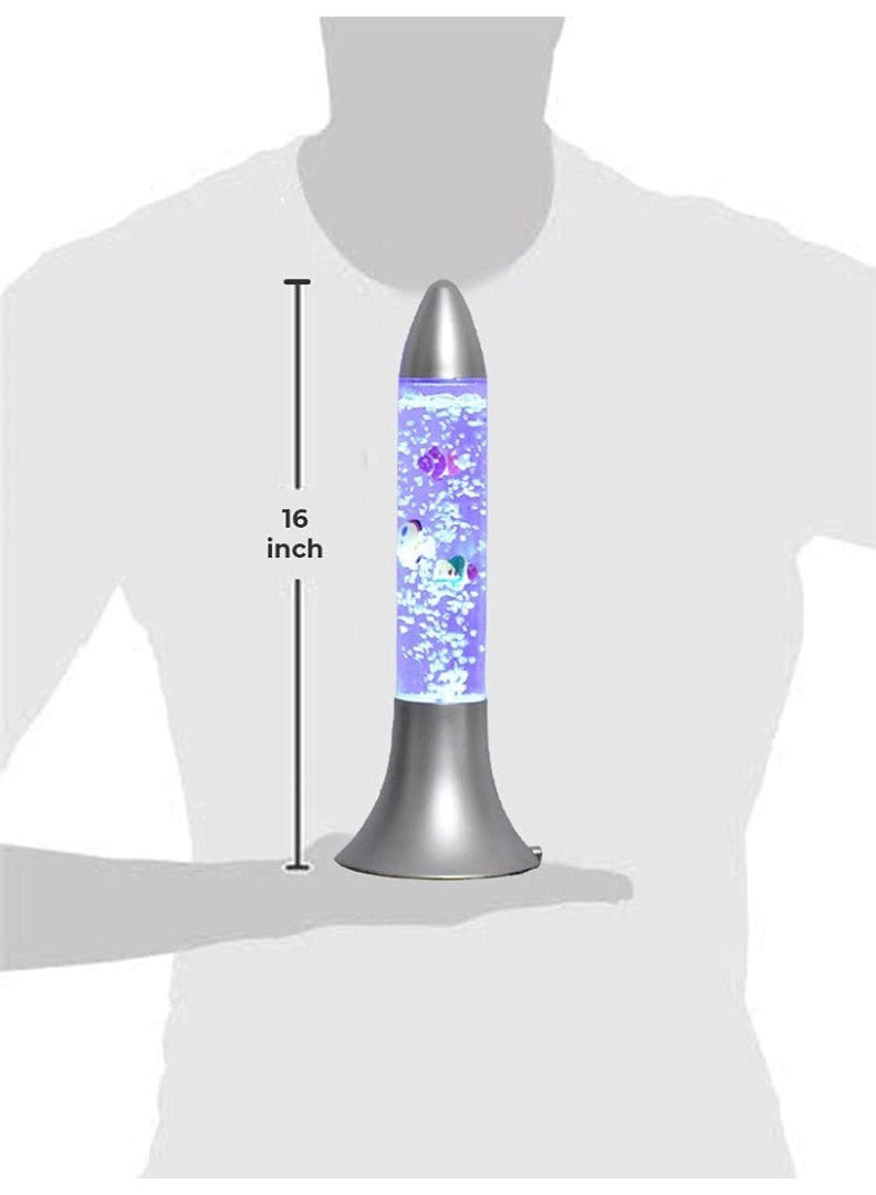 MUNTAQI Rocket Bubble Tube Lamp – Color Changing LED Sensory Fish Lamp, Glass Aqua Bubble Aquarium Light with Floating Fish, Calming Mood Light for Kids Adults Anxiety, Autism Room Decor - Image 3