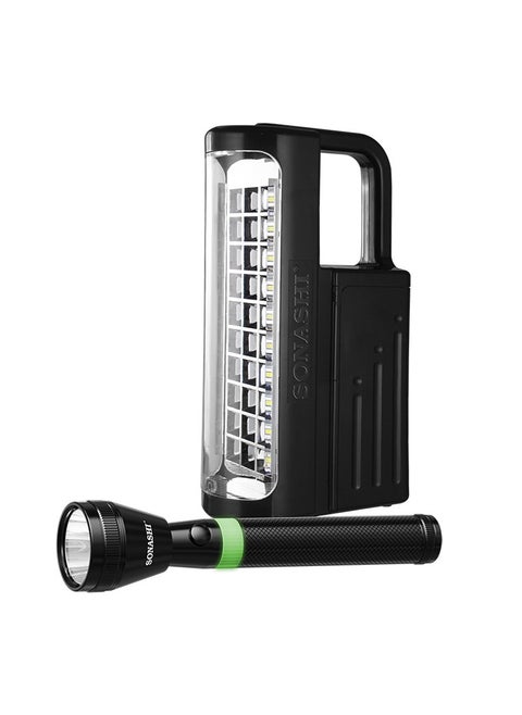 Rechargeable Emergency Lantern And LED Torch Combo with Bright and Super Bright Modes  Solar Charge and Power Bank Function  Convenient Portable Design For Home Indoor Use Outdoor Camping SEL-3355