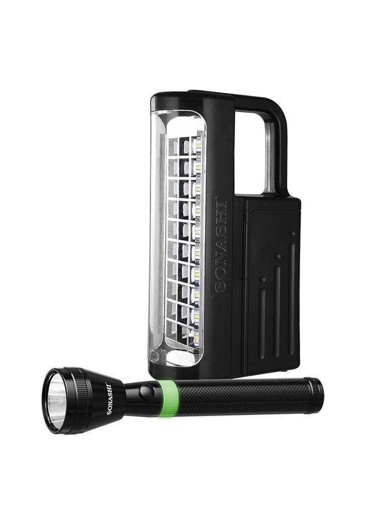 SONASHI Rechargeable Emergency Lantern And LED Torch Combo with Bright and Super Bright Modes  Solar Charge and Power Bank Function  Convenient Portable Design For Home Indoor Use Outdoor Camping SEL-3355  - Image 1