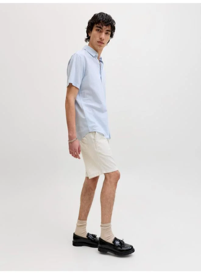 JACK & JONES String Detail:MELANGE Linen Blend Drawstring Shorts for Men | Best Price UAE