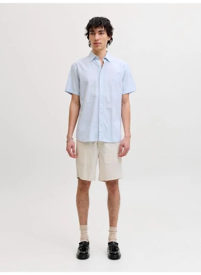 JACK & JONES String Detail:MELANGE Linen Blend Drawstring Shorts for Men | Best Price UAE