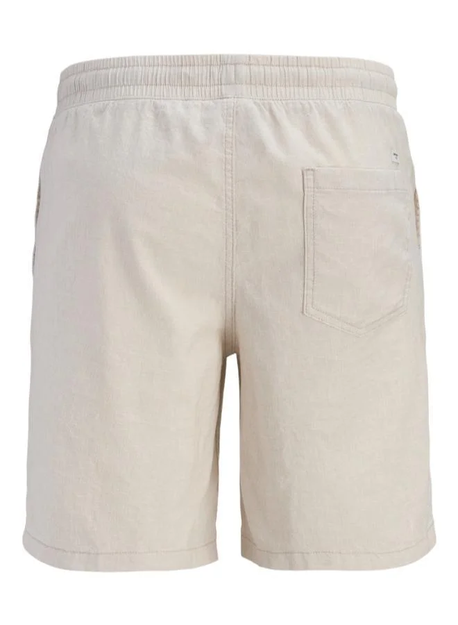 JACK & JONES String Detail:MELANGE Linen Blend Drawstring Shorts for Men | Best Price UAE