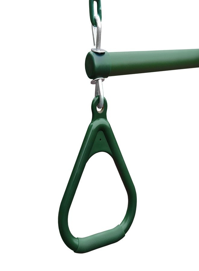 Gorilla Playsets 04-0006-G/G 17" Trapeze Bar Assembly with Rings - Green Bar, Rings, 36.5" Plastisol Coated Chains - Image 5