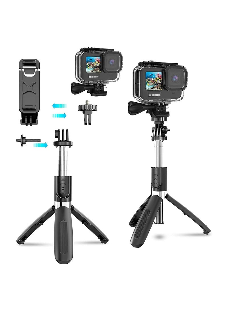 ELTRAZONE عصا سيلفي محمولة من الألمنيوم بقطر 40 بوصة مع حامل ثلاثي القوائم للهاتف مع غالق عن بُعد لاسلكي متوافق مع آيفون 12 11 برو Xs ماكس Xr X 8 7 6 بلس - Image 4