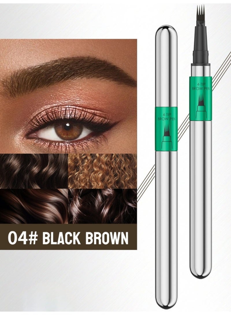 ZMDREAM Eyebrow Pencil 4-Tips , Long-lasting makeup,Waterproof,Beauty eyes Smudge Resistant,Benefit Soft Finish,kajal Brown - Image 1