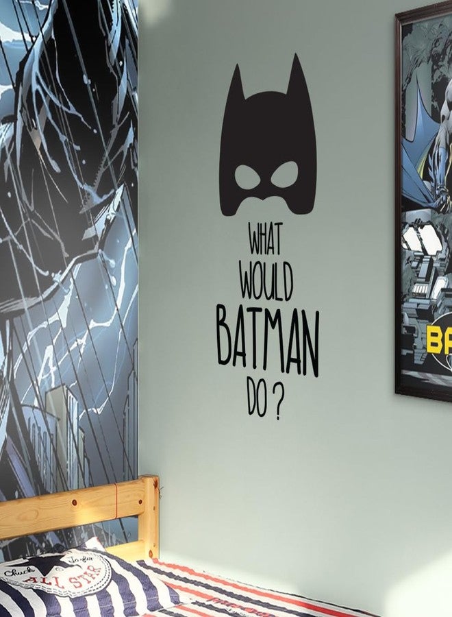 Ceybo Vinyl Wall Art Decal - What Would Batman Do - 24" x 10" - Cool Superhero Children’s Little Kids Quotes for Home Bedroom Nursery Playroom Wall Door Teenagers - Image 4