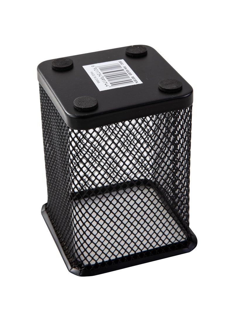 Deli Deli E9174 80x80x90mm Mesh Steel Pen Holder, 1 Compartment, Black – 1PCS/OPP Bag (Ideal for Office & Home Organization)  - Image 3