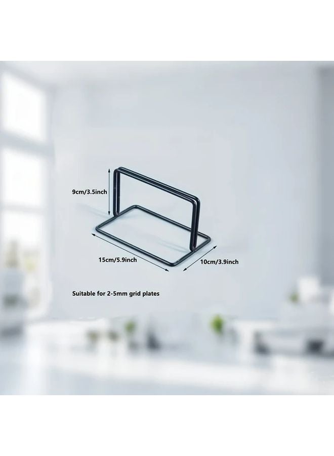 Black Small Metal Display Stand Base For Grid Panels Art Photos Jewelry Showcase - Image 1