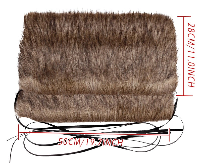 L'VOW Viking Fur Boots Covers Barbarian Fur Leg Warmers Women Men Viking Warrior Costume Accessories(Faux Dog) - Image 5
