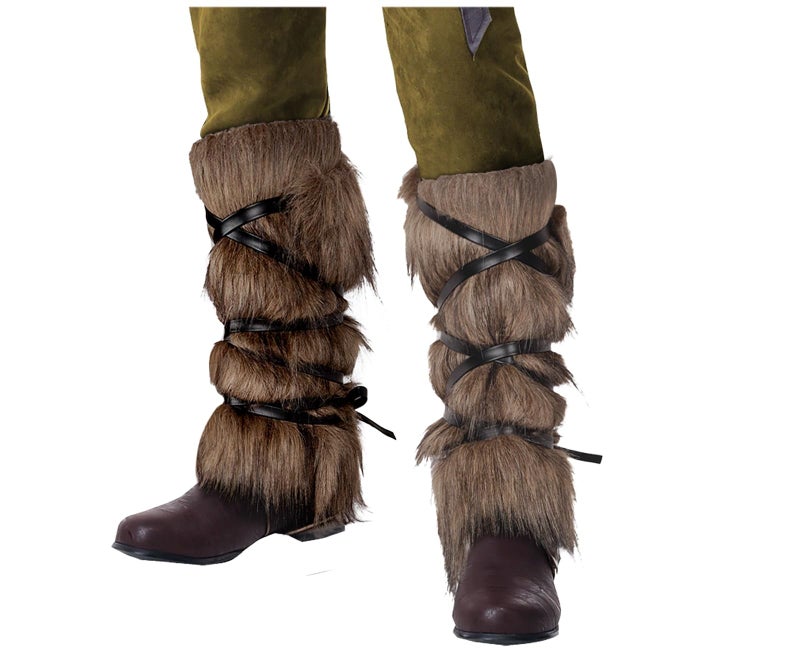 L'VOW Viking Fur Boots Covers Barbarian Fur Leg Warmers Women Men Viking Warrior Costume Accessories(Faux Dog) - Image 1