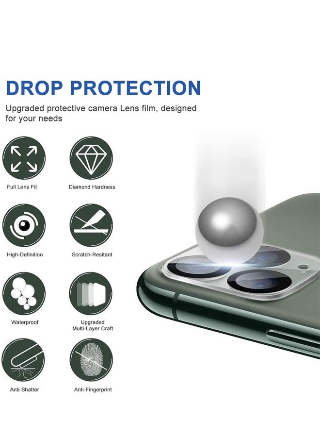 MIQIA Miqia iPhone 11 Pro Tempered Glass Camera Lens Protector Ultra HD transparent 9H Hardness Anti-Scratch Case Friendly Easy to Install No Affect on Night full coverage protection  - Image 3