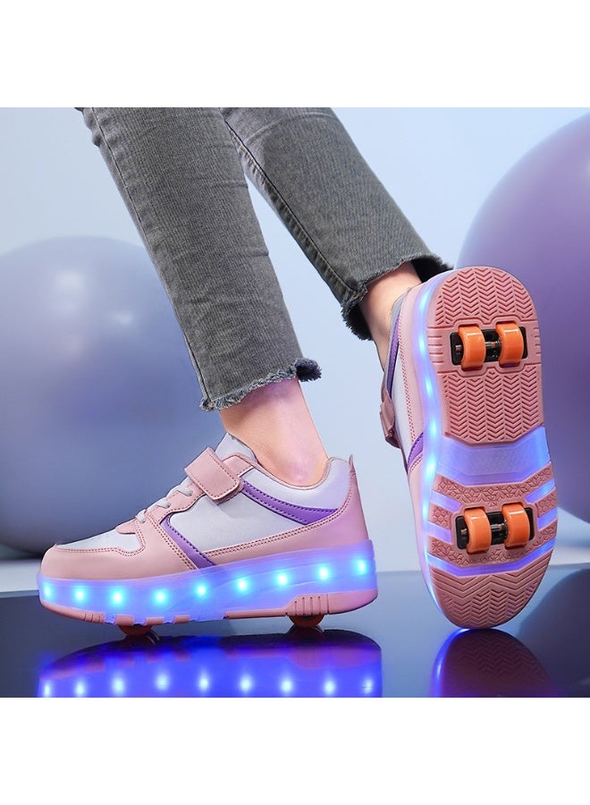 Loquat Kids Roller Skates Shoes 4 Wheels Roller Shoes Boys Girls Wheel Shoes Roller Sneakers Shoes for Beginner More Balanced - Image 2