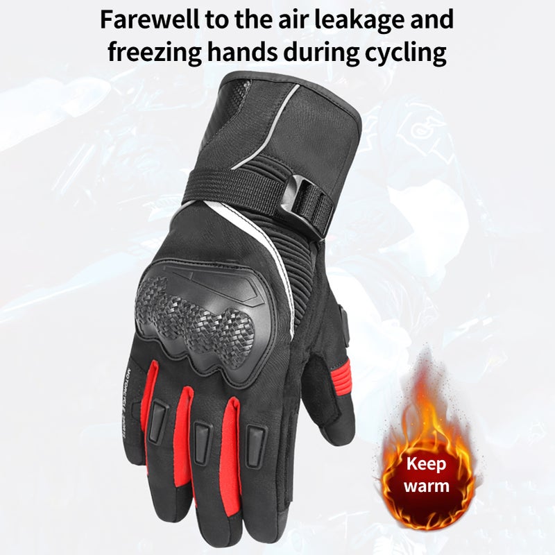 Winter Motorcycle Gloves Waterproof Cold Weather Motorcycle Gloves Warm Riding Gloves - Image 4