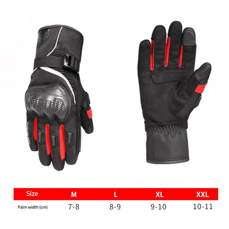 Winter Motorcycle Gloves Waterproof Cold Weather Motorcycle Gloves Warm Riding Gloves - Image 3