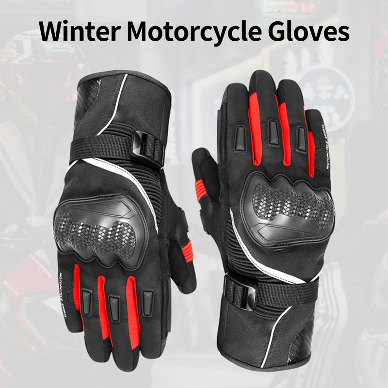 Winter Motorcycle Gloves Waterproof Cold Weather Motorcycle Gloves Warm Riding Gloves - Image 2