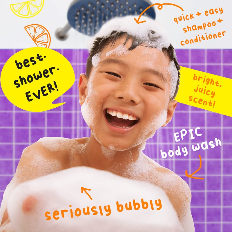 Mr. Bubble Spirited Citrus 3-in-1 Body Wash, Shampoo & Conditioner Plus Vitamin C Strengthen and Renew Hair and Body 3-Pack - Image 5