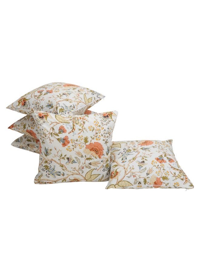 Clasiko Cotton Cushion Covers Set of 5; 18x18 Inches; Floral Fantasy - Image 3