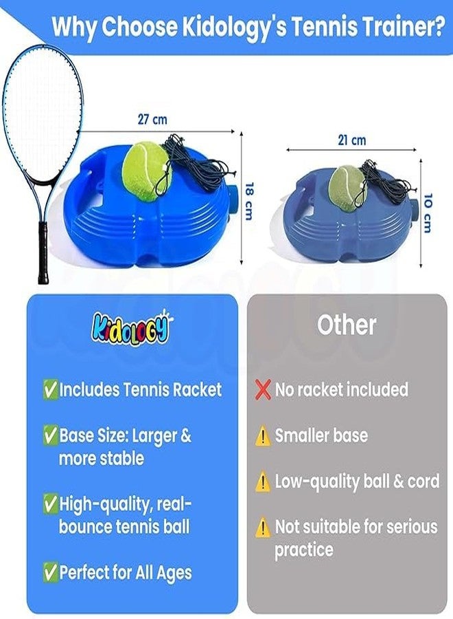 Kidology Tennis Trainer Rebound - Portable Solo Training Kit for Self-Practice Ball & Racket Set, Ideal for Beginners, Tennis Rebounder Tool for Skill Improvement & Exercis - Image 4