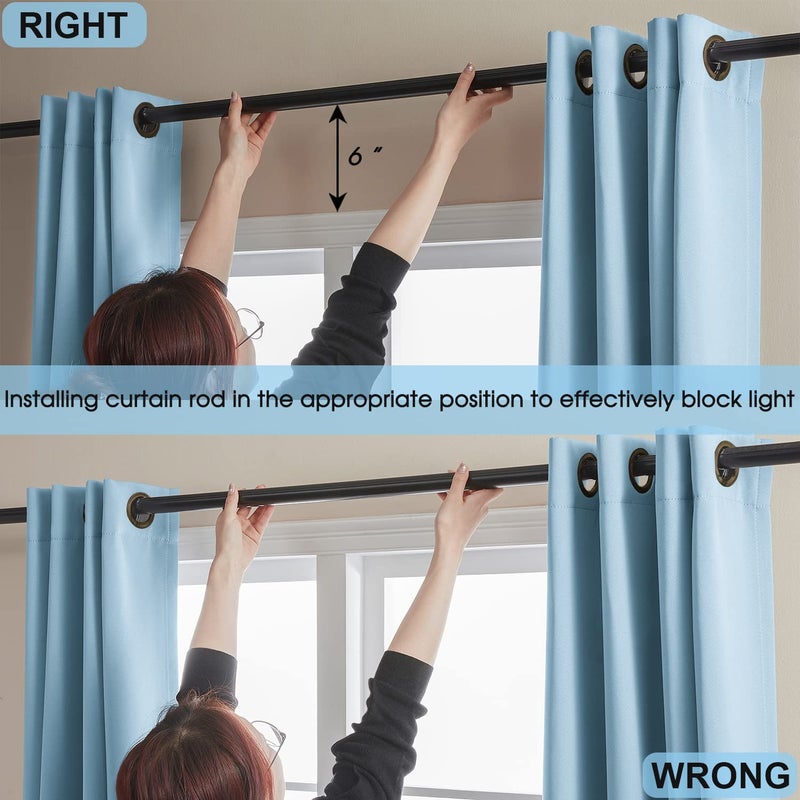 Rutterllow 100% Blackout Curtain Panels  Heat and Full light Blocking Drapes with Grommets for Bedroom Thermal Insulated Window Treatment Drapes for Living Room(Haze Blue 2Panels 52x45inch) - Image 4