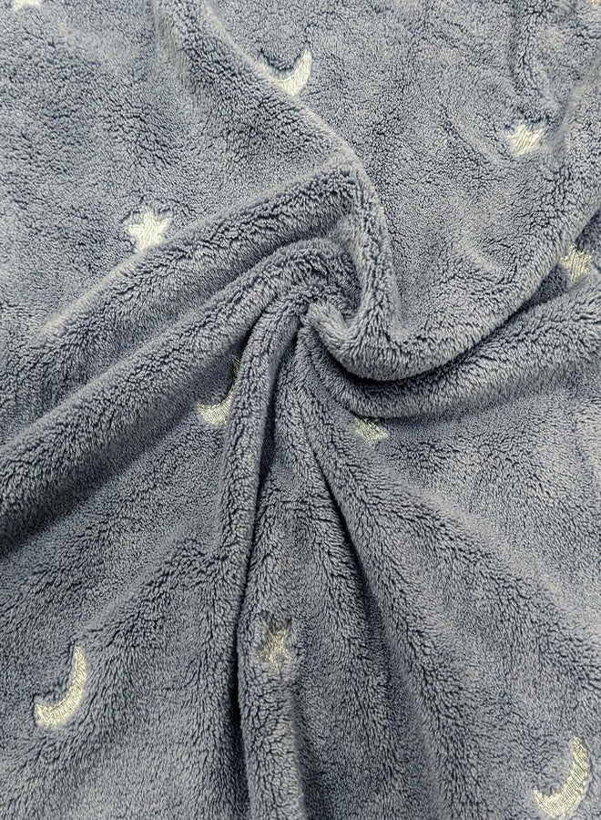USTIDE 3-Piece Luxury Moon Pattern Towel Bundle, Quick-Drying Plush Bath Towels Set,Soft Towels for Hotel Spa Bathroom Decor, Dusty Blue - Image 4