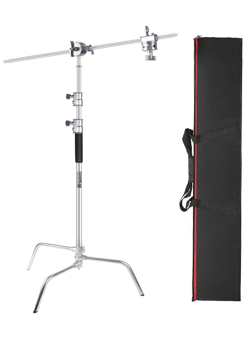 Coopic - COOPIC C Stand Stainless Steel 330cm/10.8ft Max. Height Studio Photo Video 4 feet Holding Arm Grip with Turtle Base for Light Reflector (1 PACK WITH SOLO BAG) - Image 1