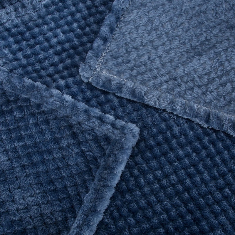 WONDER MIRACLE Fuzzy Blanket or Fluffy Blanket for Baby, Soft Warm Cozy Coral Fleece Toddler, Infant or Newborn Receiving Blanket for Crib, Stroller, Travel, Decorative (28Wx40L, XS-Smoked Blue) - Image 3