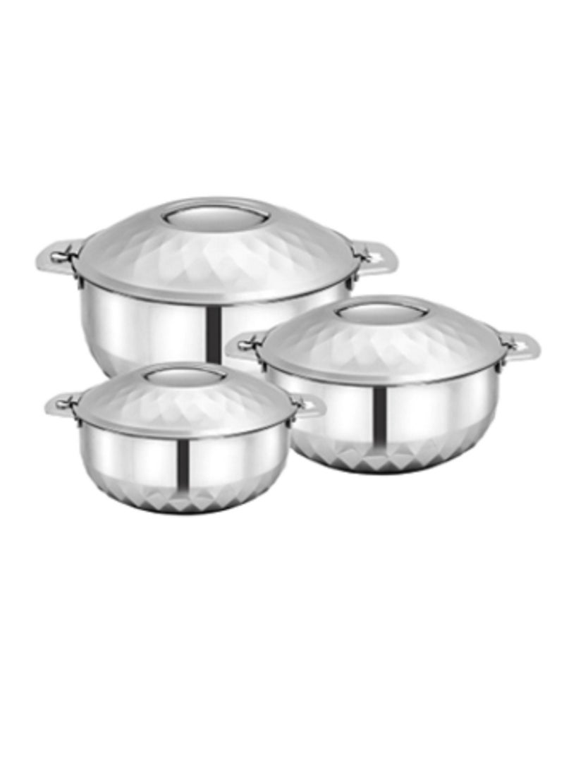 بوهارا حافظة طعام استانلس ستيل هندي طقم3 3500+5000+8500مل