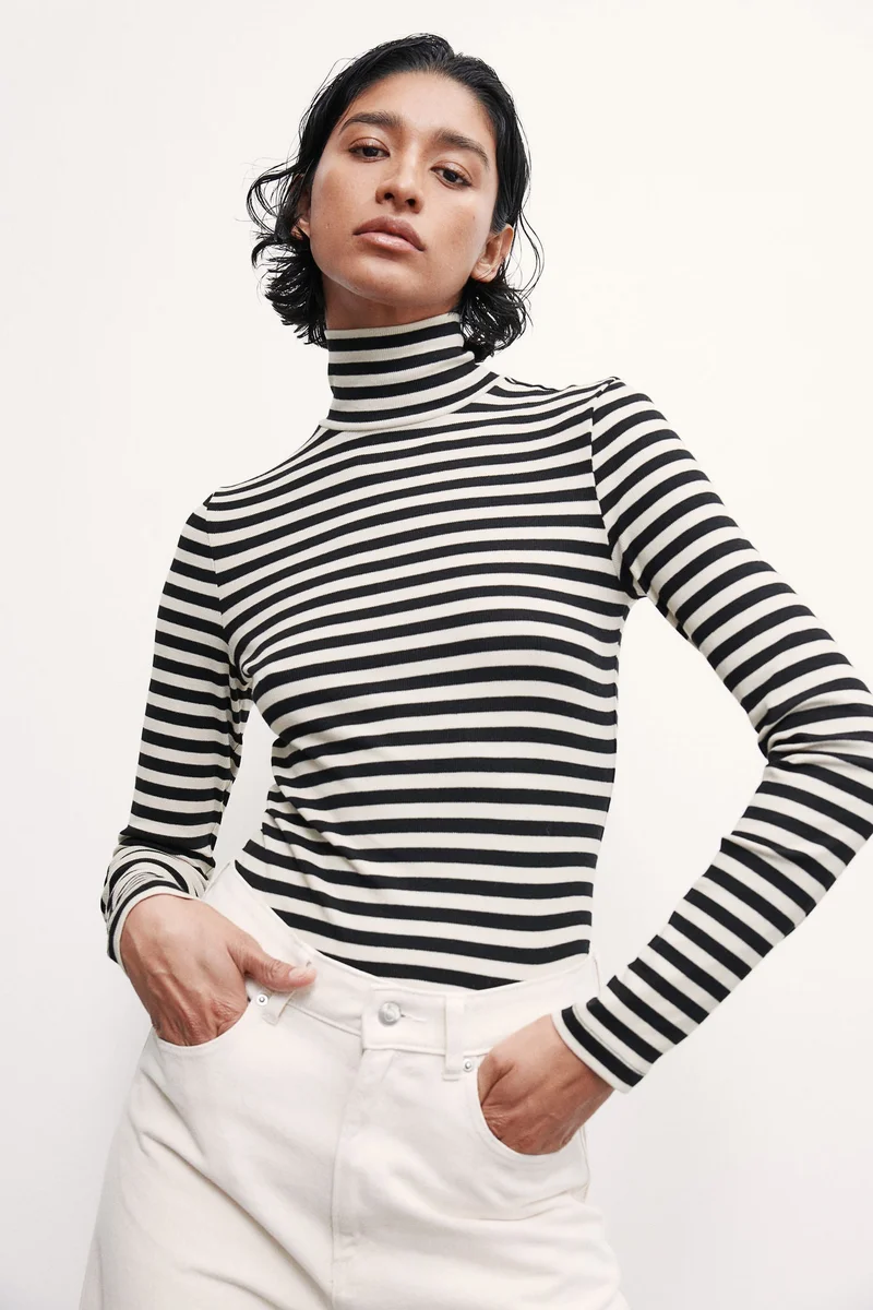 اتش اند ام Modal-Blend High Neck Top