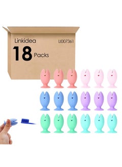 Linkidea 18 Pack Cute Mini Fish Standing Tooth Brush Cover Cap Bulk Pack, Wholesale Multi-Pack Cute Standing Toothbrush Stand, Portable Travel Toothbrush Head Cover Protector  - Image 1