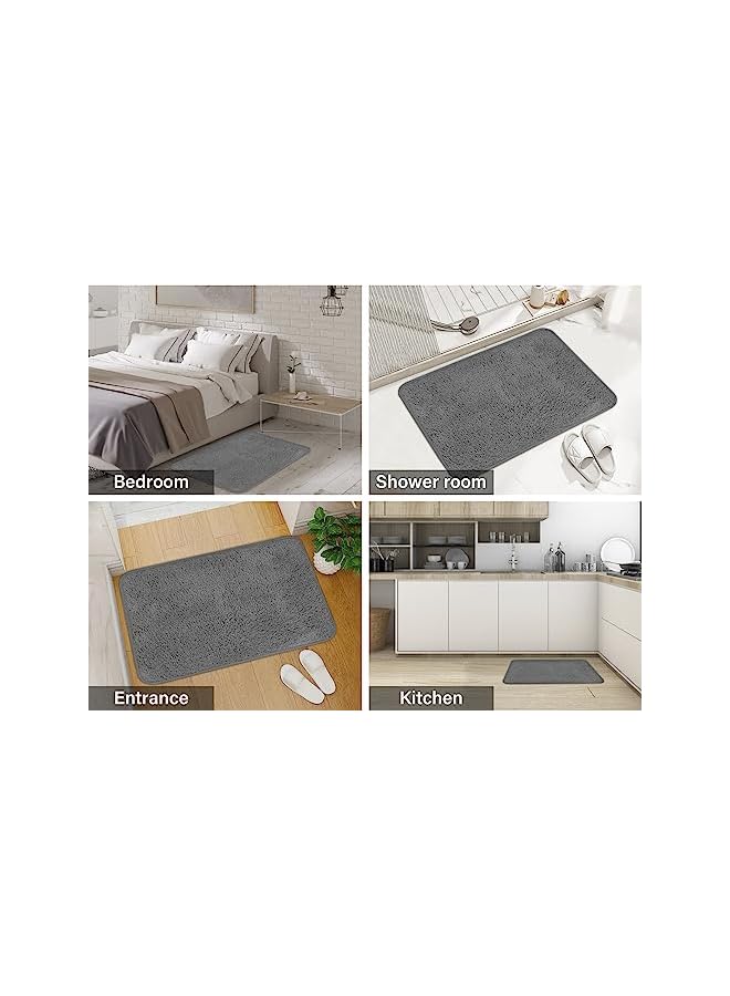 The Bros Super Absorbent Non Slip Doormat Bathroom Rugs Mat, 40X60CM, Traps Mud and Moisture, Machine Washable Thick And Soft Bath Mat for Kitchen, Indoor and Outdoor, Grey - Image 3