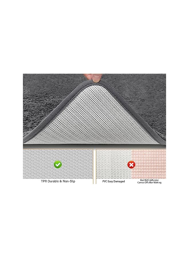 The Bros Super Absorbent Non Slip Doormat Bathroom Rugs Mat, 40X60CM, Traps Mud and Moisture, Machine Washable Thick And Soft Bath Mat for Kitchen, Indoor and Outdoor, Grey - Image 4