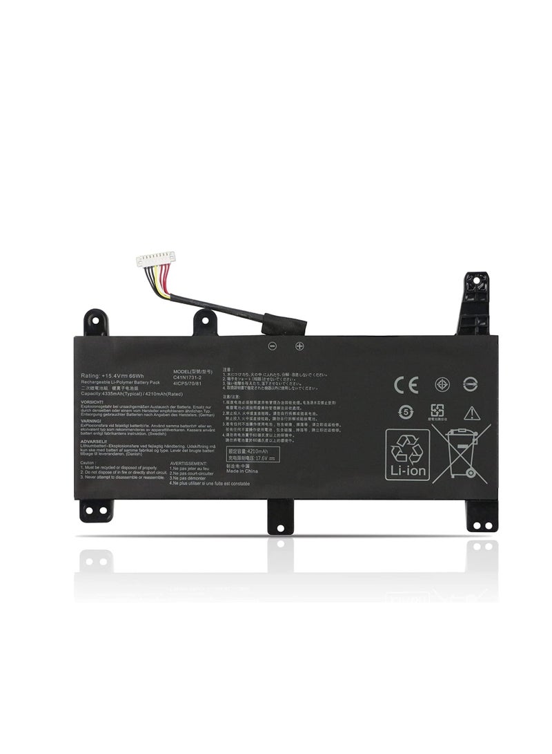 Terabyte بطارية لابتوب 15.4V 66Wh 4335mAh 4-Cell C41N1731-1 متوافقة مع Asus ROG Strix G15 G512 G512LV G512LU G512LW G512LWS SCAR 15 G532LV G532LW G532LWS - Image 1