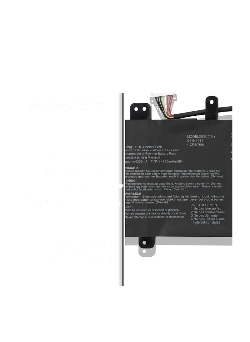 Terabyte بطارية لابتوب 15.4V 66Wh 4335mAh 4-Cell C41N1731-1 متوافقة مع Asus ROG Strix G15 G512 G512LV G512LU G512LW G512LWS SCAR 15 G532LV G532LW G532LWS - Image 3