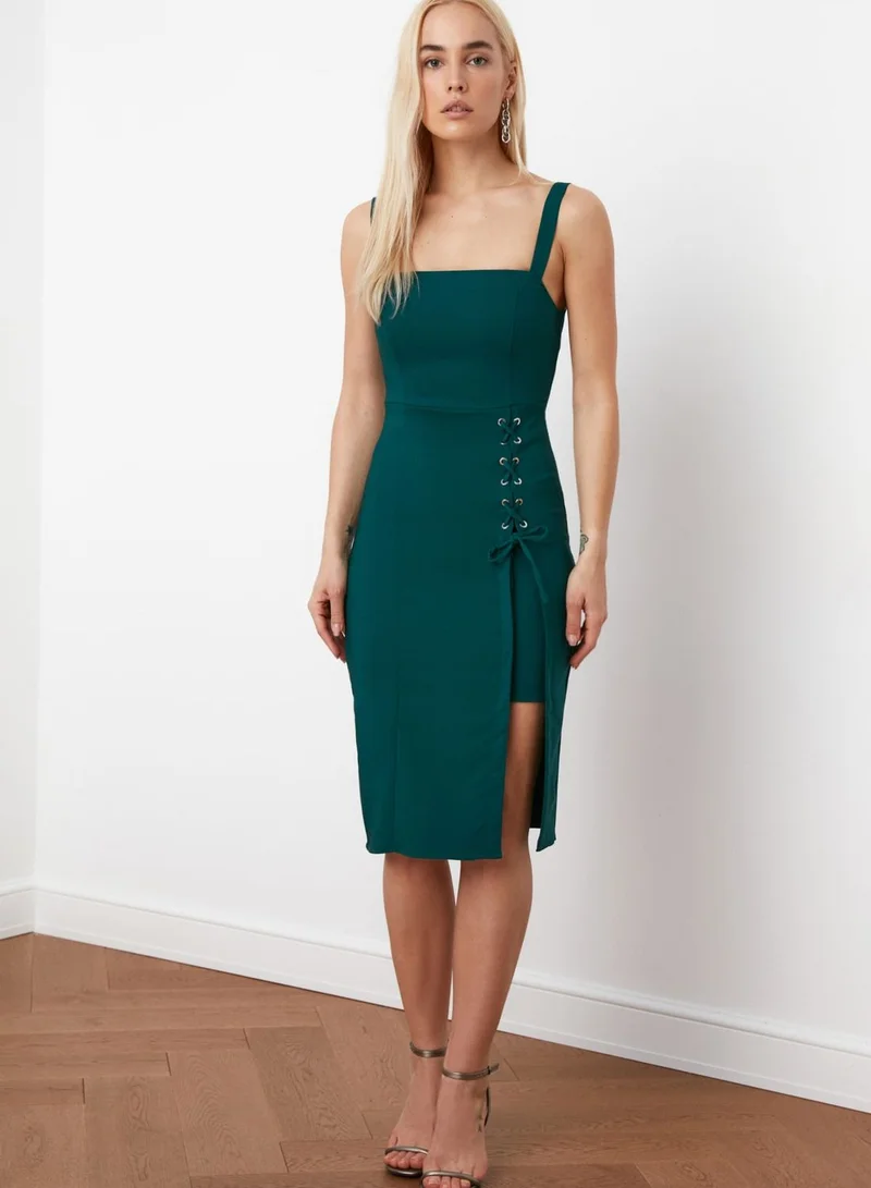 trendyol Lace Up Detail Bodycon Dress