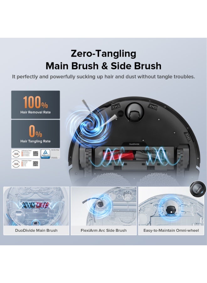 Roborock Qrevo C Pro Robot Vacuum and Mop, 18,500Pa Suction, Dual Zero-Tangling, FlexiArm Side Brush, Hot Water Mop Washing & Warm Air Drying, Self-Emptying&Refilling, Smart Obstacle Avoidance Black - Image 2