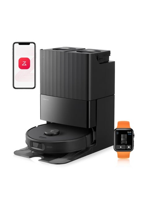 مكنسة كهربائية وممسحة روبوتية روبوروك كريفيو سي برو، قوة شفط 18,500 باسكال، خاصية عدم التشابك، فرشاة جانبية مرنة، غسيل ممسحة بالماء الساخن وتجفيف بالهواء الدافئ، خاصية التفريغ وإعادة التعبئة الذاتية، خاصية تجنب العوائق الذكية، لون أسود