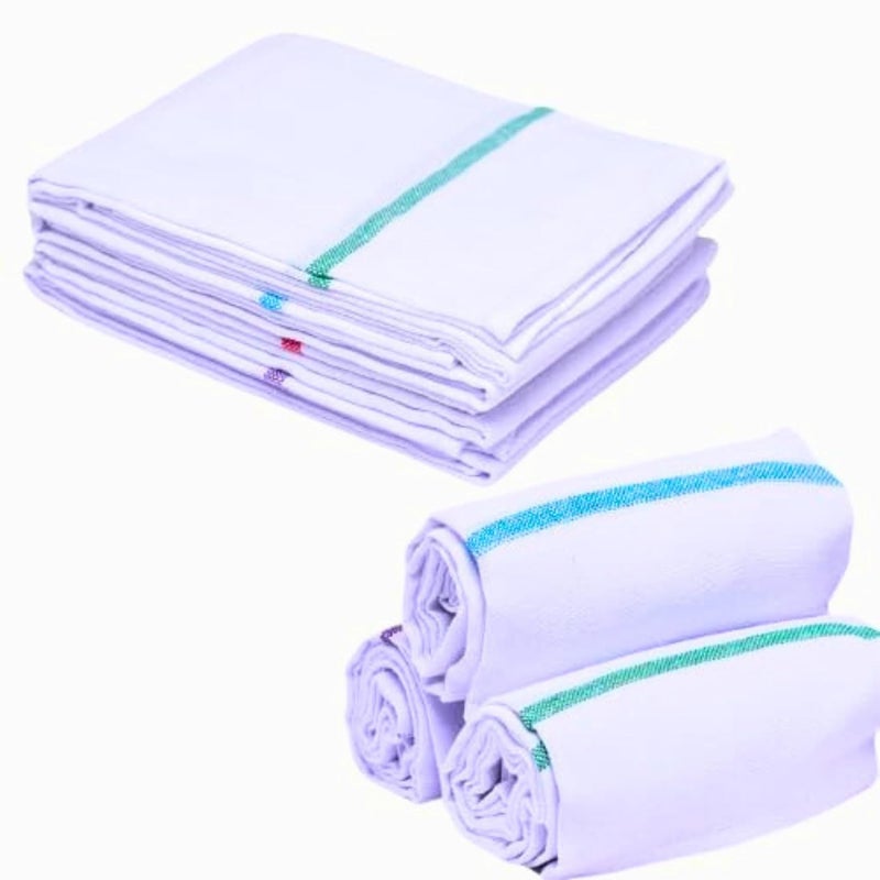 Heartmia Cotton Bath Towels 30 x 60 Inches XLarge Size White 2 Piece Set