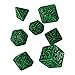 Q WORKSHOP Forest Engraved green black RPG ornamented Dice Set 7 polyhedral pieces - Image 3