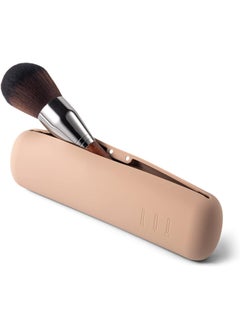BEZOX BEZOX Makeup Brush Holder - Travel Silicon Make Up Brush Case with Magnet Closure, Compact Brush Bag Travel Essentials - Khaki 