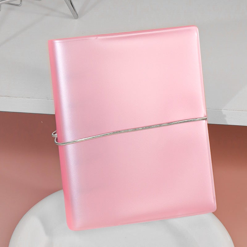M5 Binder Notebook Cream Style PVC A8 Journal Peach pink M5 strap binder