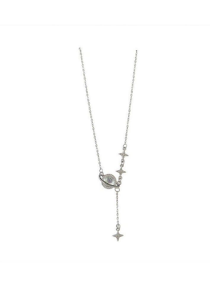Fashionable simple crystal planet pendant necklace - Image 1
