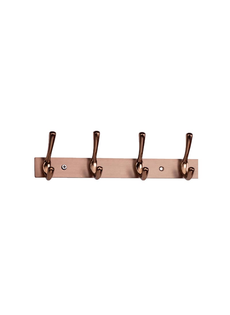 Paavni Paavni Wall Door Hook Stainless Steel 4 Double Point with Metallic Rose Gold Color Finish Pack of 1 Strong Durable Cloth Hanger  - Image 1