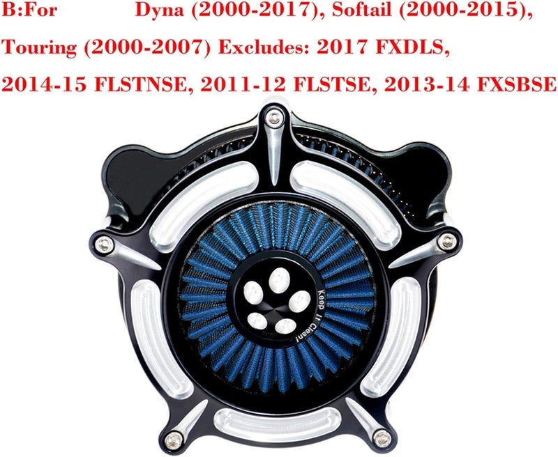 QASULER CNC Turbine Air Cleaner for Harley Motorcycles - Image 2