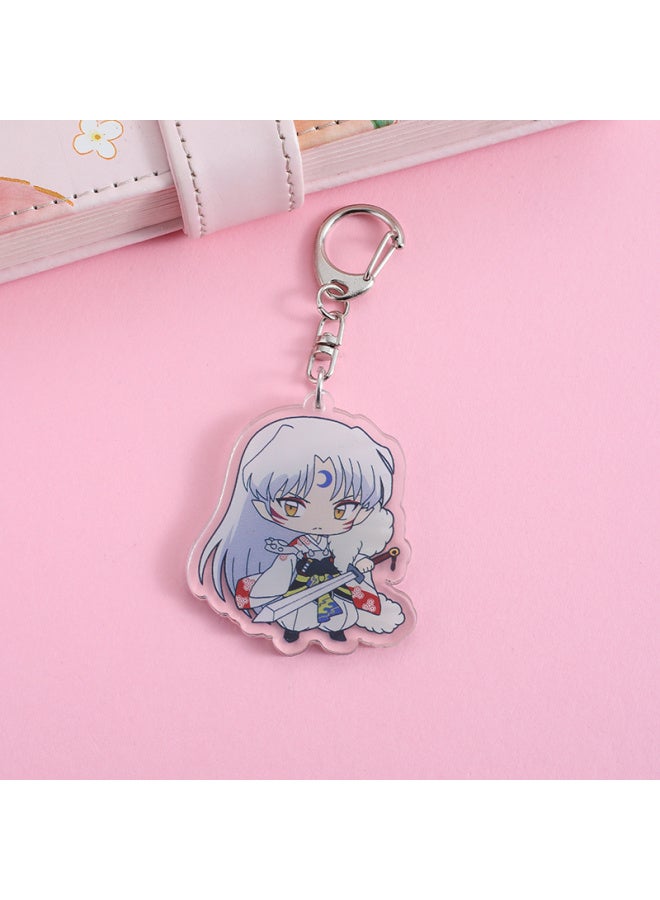 Generic Inuyasha Anime Lilo and Stitch Pendant Keychains Holder Car Key Chain Ring Mobile Phone Bag Hanging Jewelry Gifts-Color:1-Size:5 cm  - Image 4