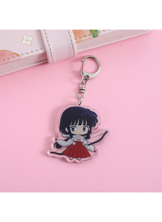 Generic Inuyasha Anime Lilo and Stitch Pendant Keychains Holder Car Key Chain Ring Mobile Phone Bag Hanging Jewelry Gifts-Color:1-Size:5 cm  - Image 5