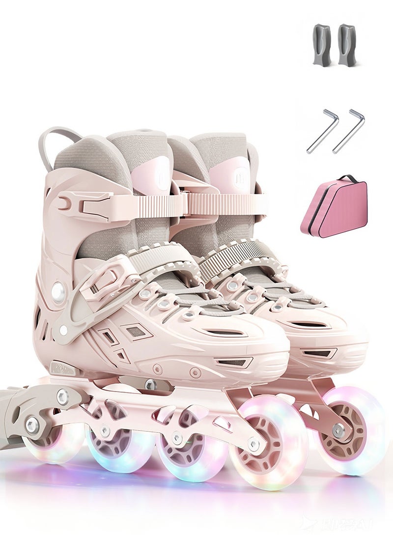 sway مجموعة أحذية التزلج للأطفال، زلاجات قابلة للتعديل مع عجلات مضيئة بالكامل للمتعة في الهواء الطلق 3 مقاسات، للمبتدئين من الفتيات والفتيان - Image 1