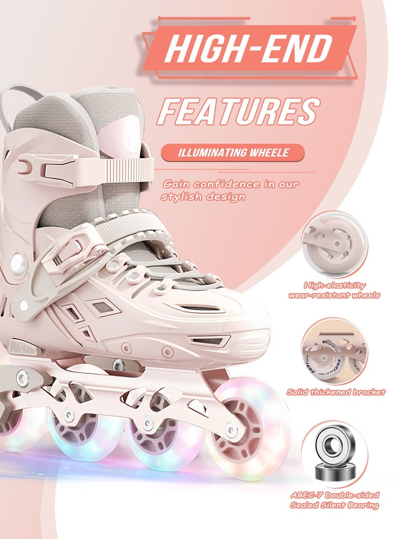 sway مجموعة أحذية التزلج للأطفال، زلاجات قابلة للتعديل مع عجلات مضيئة بالكامل للمتعة في الهواء الطلق 3 مقاسات، للمبتدئين من الفتيات والفتيان - Image 3