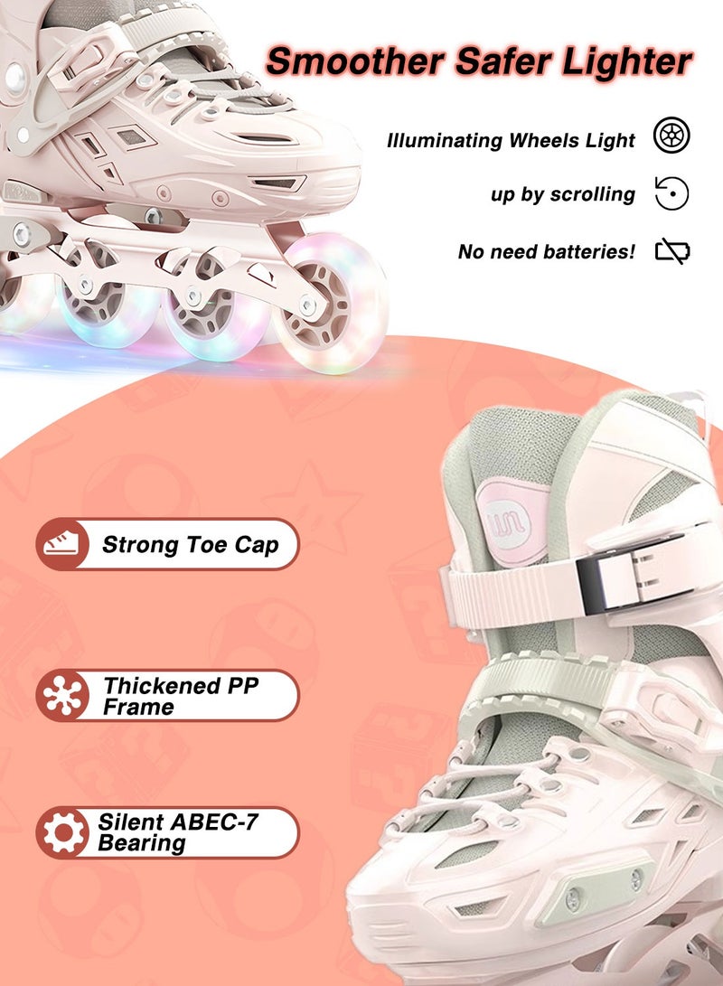 sway مجموعة أحذية التزلج للأطفال، زلاجات قابلة للتعديل مع عجلات مضيئة بالكامل للمتعة في الهواء الطلق 3 مقاسات، للمبتدئين من الفتيات والفتيان - Image 5